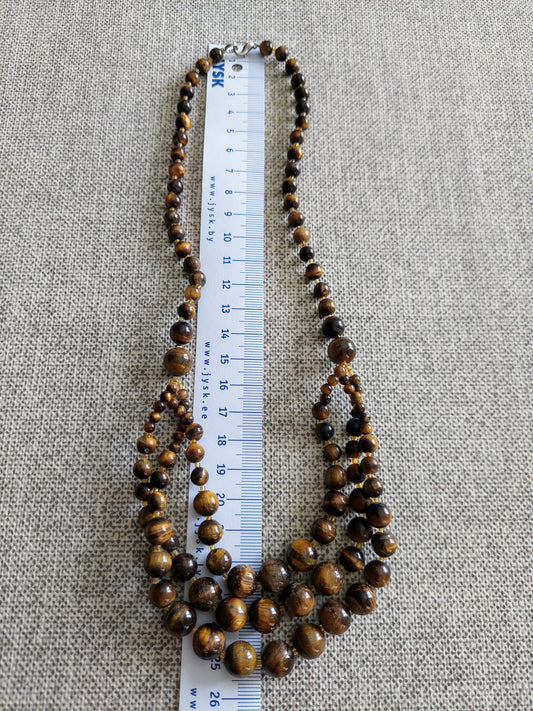 Tiger´s eye three row necklace 50 cm