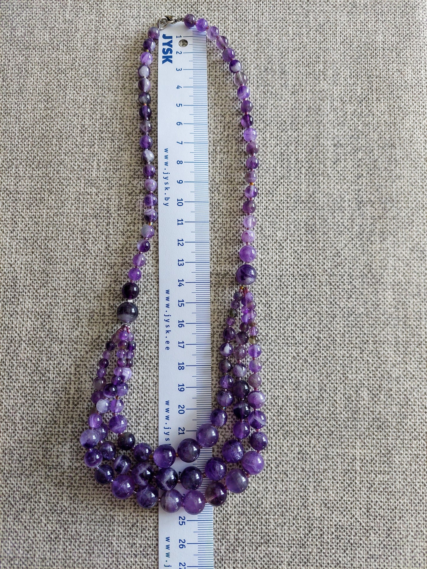 Amethyst three row necklace 50 cm