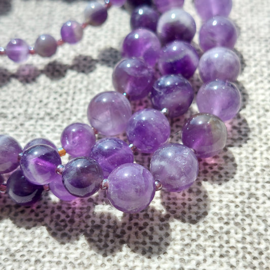 Amethyst three row necklace 50 cm